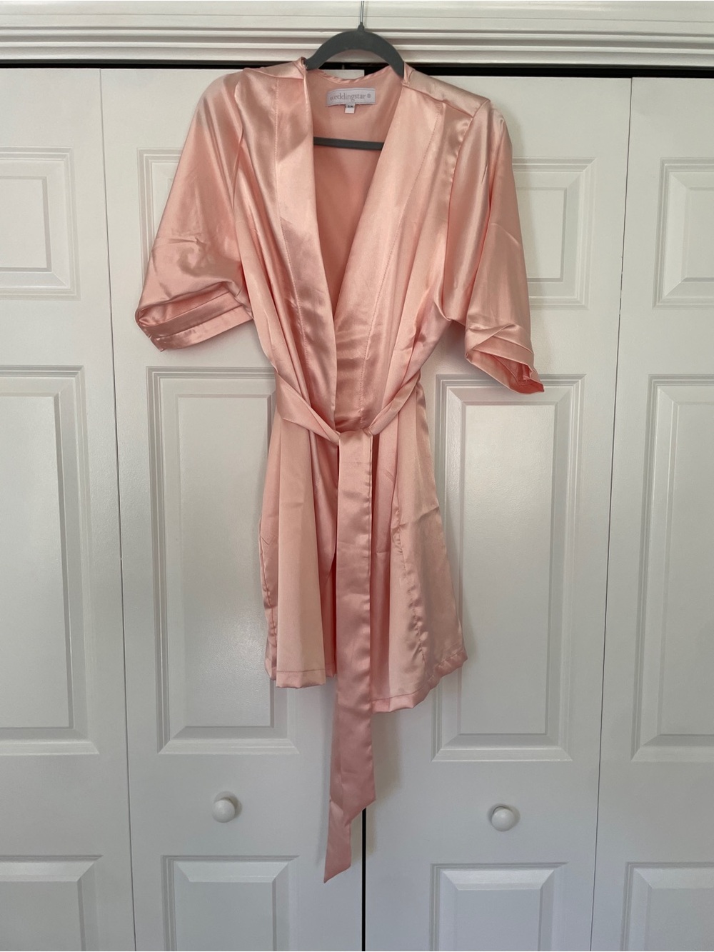 Weddingstar Satin Robe in Blush Pink S/M small medium